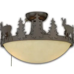 Cheapest Patriot Lighting® Rustic Lodge Ii 2-Light Burnished Bronze Led Ceiling Fan Light