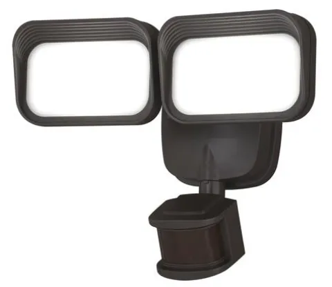 Coupon Patriot Lighting® Dualux Bronze Led Dual Head Motion Sensor Outdoor Security Flood Light