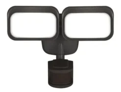 Coupon Patriot Lighting® Dualux Bronze Led Dual Head Motion Sensor Outdoor Security Flood Light