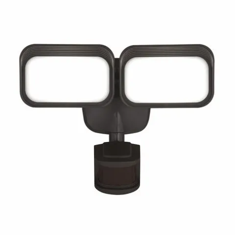 Coupon Patriot Lighting® Dualux Bronze Led Dual Head Motion Sensor Outdoor Security Flood Light