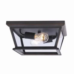 Coupon Patriot Lighting® Holliday Oil-Rubbed Bronze 2-Light Outdoor Flush Mount Ceiling Light