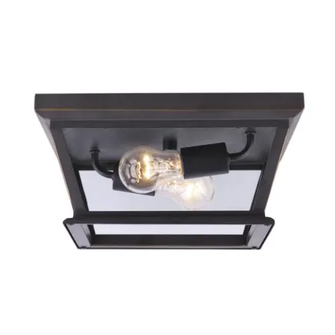 Coupon Patriot Lighting® Holliday Oil-Rubbed Bronze 2-Light Outdoor Flush Mount Ceiling Light