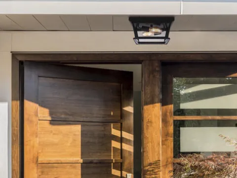 Coupon Patriot Lighting® Holliday Oil-Rubbed Bronze 2-Light Outdoor Flush Mount Ceiling Light