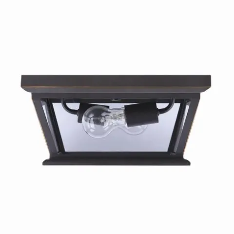 Coupon Patriot Lighting® Holliday Oil-Rubbed Bronze 2-Light Outdoor Flush Mount Ceiling Light