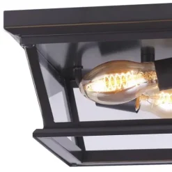 Coupon Patriot Lighting® Holliday Oil-Rubbed Bronze 2-Light Outdoor Flush Mount Ceiling Light