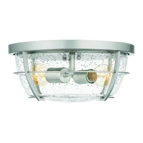 Coupon Patriot Lighting® Haley Brushed Nickel 2-Light Flush Mount Ceiling Light