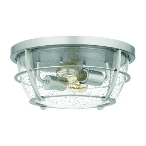 Coupon Patriot Lighting® Haley Brushed Nickel 2-Light Flush Mount Ceiling Light