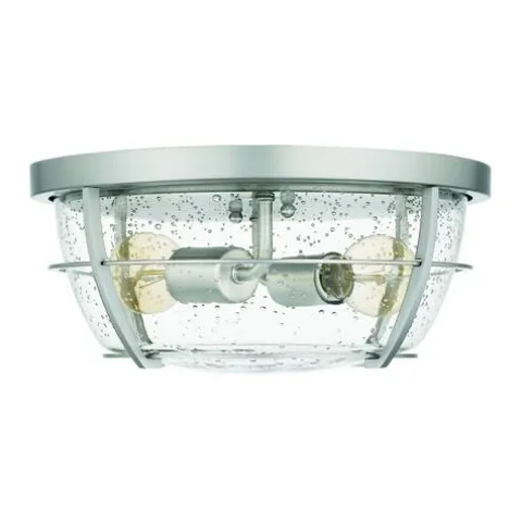 Coupon Patriot Lighting® Haley Brushed Nickel 2-Light Flush Mount Ceiling Light