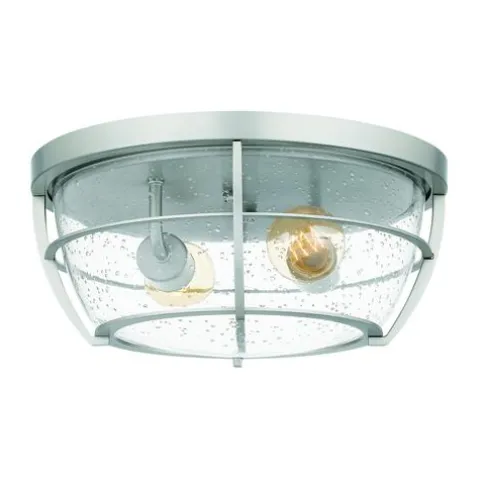 Coupon Patriot Lighting® Haley Brushed Nickel 2-Light Flush Mount Ceiling Light