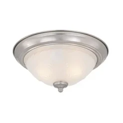 Coupon Patriot Lighting® Jenson Satin Nickel 2-Light Flush Mount Ceiling Light – 2 Pack