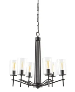 Coupon Patriot Lighting® Nolie 6-Light Matte Black Chandelier