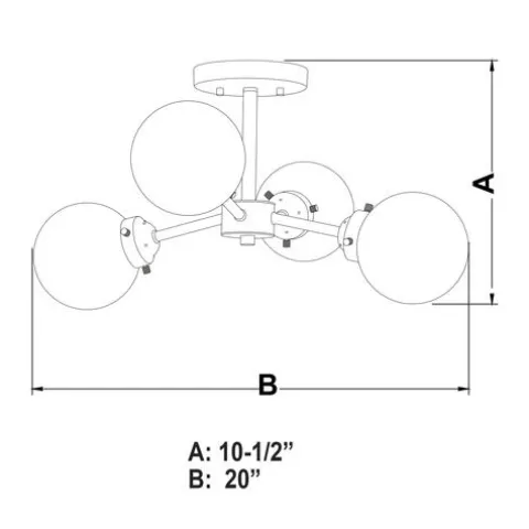Coupon Patriot Lighting® Orbit Satin Nickel 4 Light Semi-Flush Mount Ceiling Light