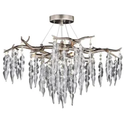 Coupon Patriot Lighting® Rainier Satin Nickel 4 Light Semi-Flush Mount Ceiling Light