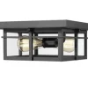 Coupon Patriot Lighting® Ward Matte Black Flush Mount Outdoor Ceiling Light