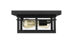 Coupon Patriot Lighting® Ward Matte Black Flush Mount Outdoor Ceiling Light