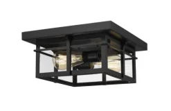 Coupon Patriot Lighting® Ward Matte Black Flush Mount Outdoor Ceiling Light