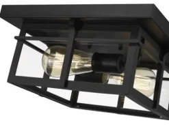 Coupon Patriot Lighting® Ward Matte Black Flush Mount Outdoor Ceiling Light