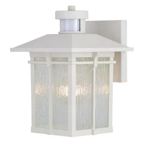 Coupon Patriot Lighting® Wren White Outdoor Motion Sensing Wall Light