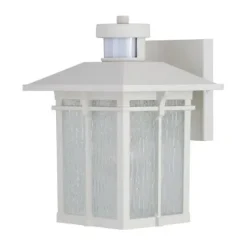 Coupon Patriot Lighting® Wren White Outdoor Motion Sensing Wall Light