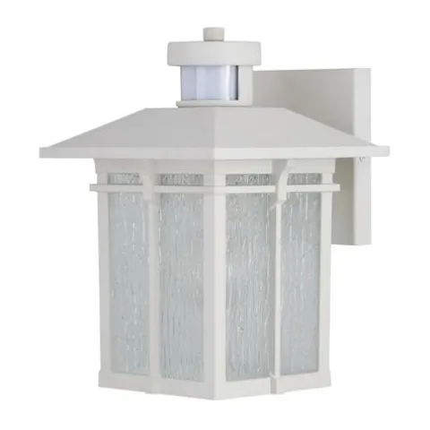 Coupon Patriot Lighting® Wren White Outdoor Motion Sensing Wall Light