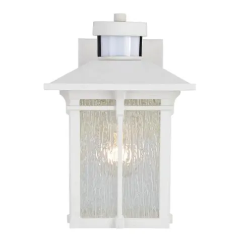 Coupon Patriot Lighting® Wren White Outdoor Motion Sensing Wall Light