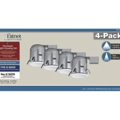Deals Patriot Lighting® 6″ Remodel Recessed Light Housing With Baffle Trim – 4 Pack