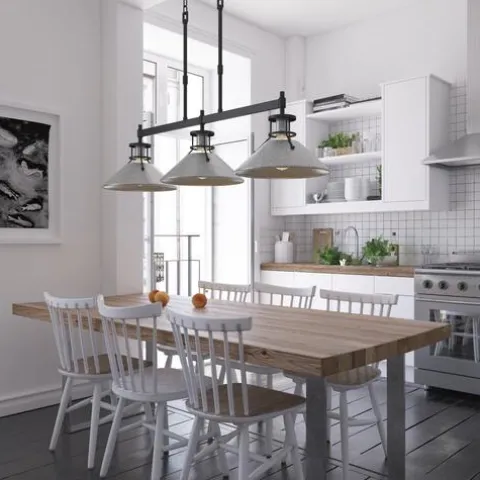 Deals Patriot Lighting® Ashtyn Matte Black & Charcoal Patina 3-Light Island Light