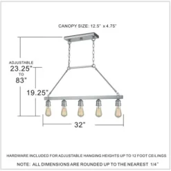 Deals Patriot Lighting® Beaman Brushed Nickel 5 Light Island Light