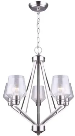 Deals Patriot Lighting® Caylon 5-Light Brushed Nickel Chandelier