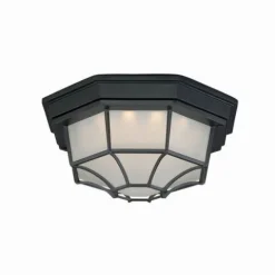 Deals Patriot Lighting® Caine Textured Black Led Outdoor Flush Mount Ceiling Light