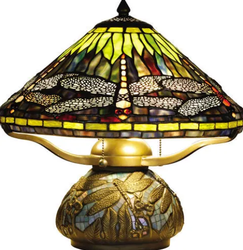 Deals Patriot Lighting® Dragonfly Antique Bronze Tiffany Style Table Lamp
