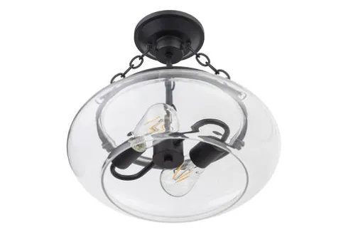 Deals Patriot Lighting® Harlee Matte Black 2-Light Semi-Flush Mount Ceiling Light