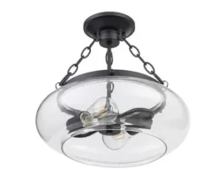 Deals Patriot Lighting® Harlee Matte Black 2-Light Semi-Flush Mount Ceiling Light