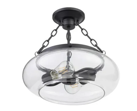 Deals Patriot Lighting® Harlee Matte Black 2-Light Semi-Flush Mount Ceiling Light