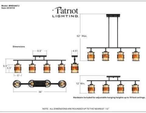 Deals Patriot Lighting® Lorenzo Bronze 4 Light Island Light
