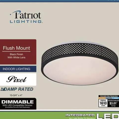 Deals Patriot Lighting® Pixel Black Integrated Led Flush Mount Ceiling Light