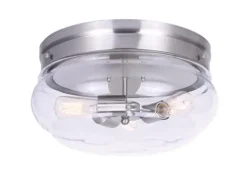Deals Patriot Lighting® Talan Brushed Nickel 3-Light Flush Mount Ceiling Light