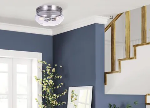 Deals Patriot Lighting® Talan Brushed Nickel 3-Light Flush Mount Ceiling Light
