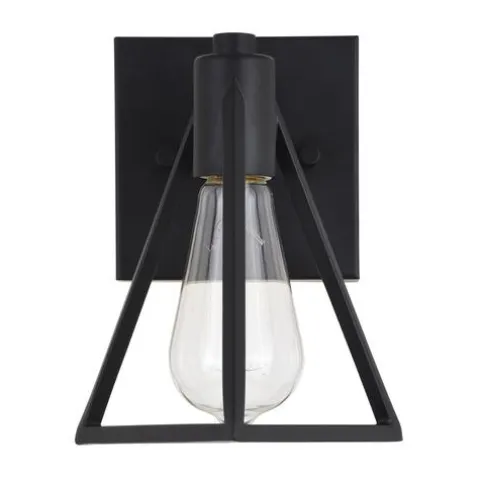 Deals Patriot Lighting® Tribeck Matte Black 1-Light Vanity Light
