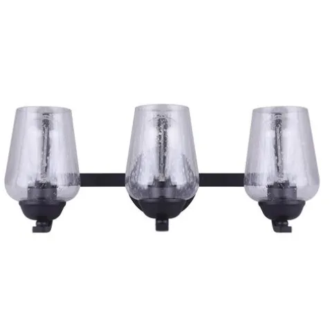 Discount Patriot Lighting® Kari Matte Black 3-Light Vanity Light