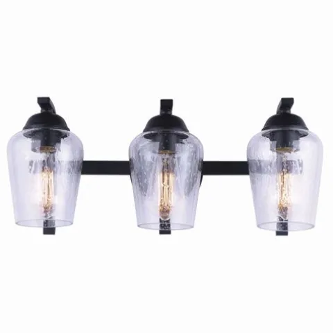 Discount Patriot Lighting® Kari Matte Black 3-Light Vanity Light