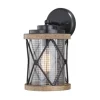 Discount Patriot Lighting® Elegant Home Bodhi Black & Replica Wood Outdoor Wall Light