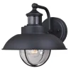 Discount Patriot Lighting® Dualux® Harwich Textured Black Outdoor Wall Light