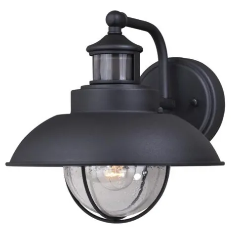 Discount Patriot Lighting® Dualux® Harwich Textured Black Outdoor Wall Light