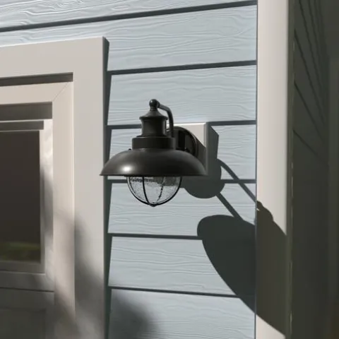 Discount Patriot Lighting® Dualux® Harwich Textured Black Outdoor Wall Light
