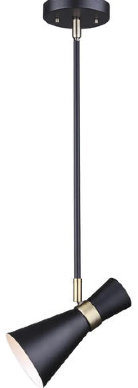 Discount Patriot Lighting® Keilen Black And Antique Brass 1-Light Mini Pendant Light