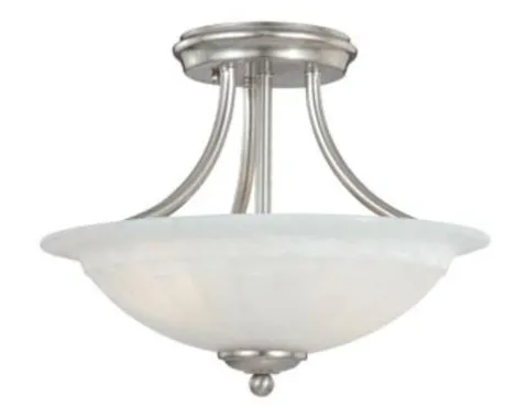 Discount Patriot Lighting® Savvy Satin Nickel 2-Light Semi-Flush Mount Ceiling Light