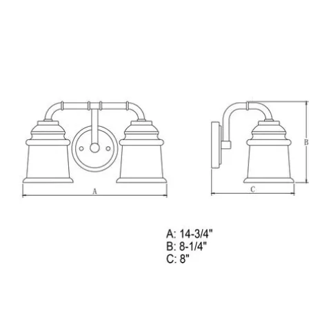 Discount Patriot Lighting® Toledo Satin Nickel 2 Light Vanity Light