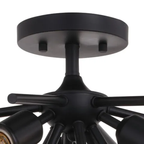 Discount Patriot Lighting® Estelle Matte Black 3 Light Semi-Flush Mount Ceiling Light