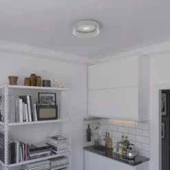 Discount Patriot Lighting® Leah Satin Nickel Integrated Led Flush Mount Ceiling Light